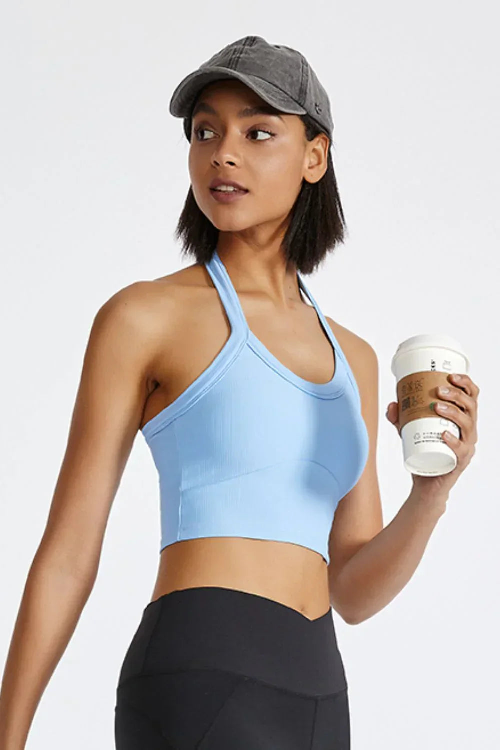 Halter Neck Active Cami Top: From Coffee Runs to Content Creation