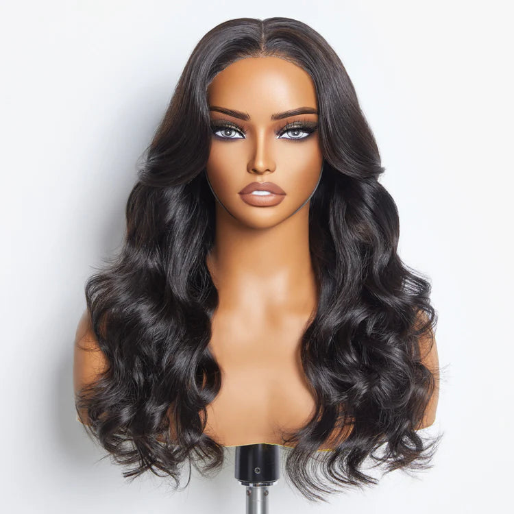 18”-24″ Body-Wave Glueless Lace Closure Wig – 5×5, Natural Black, 100% Human Hair
