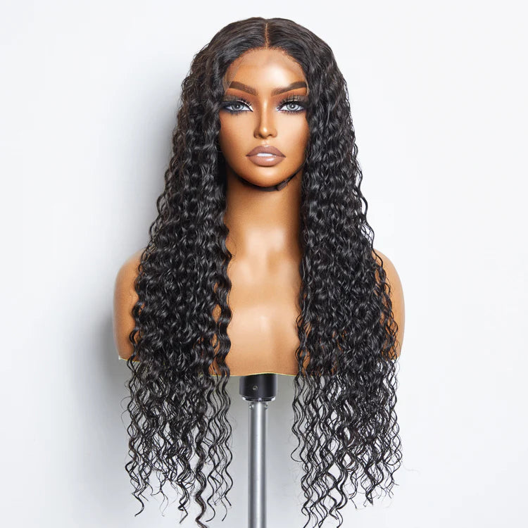 5x5 Glueless Lace Closure Wig 180% Density Deep Wave