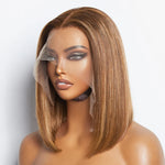 Load image into Gallery viewer, 12 Inches 13&quot;x4&quot; #P4/27 Straight Bob Lace Frontal Wig-100% Human Hair

