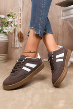 Load image into Gallery viewer, Coffee Breathable Mesh Leather Patchwork Lace-up Sneaker
