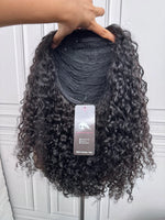 Load image into Gallery viewer, 16inch-22inch #1B Natural Black Messy Curly Half Wig 180% Density
