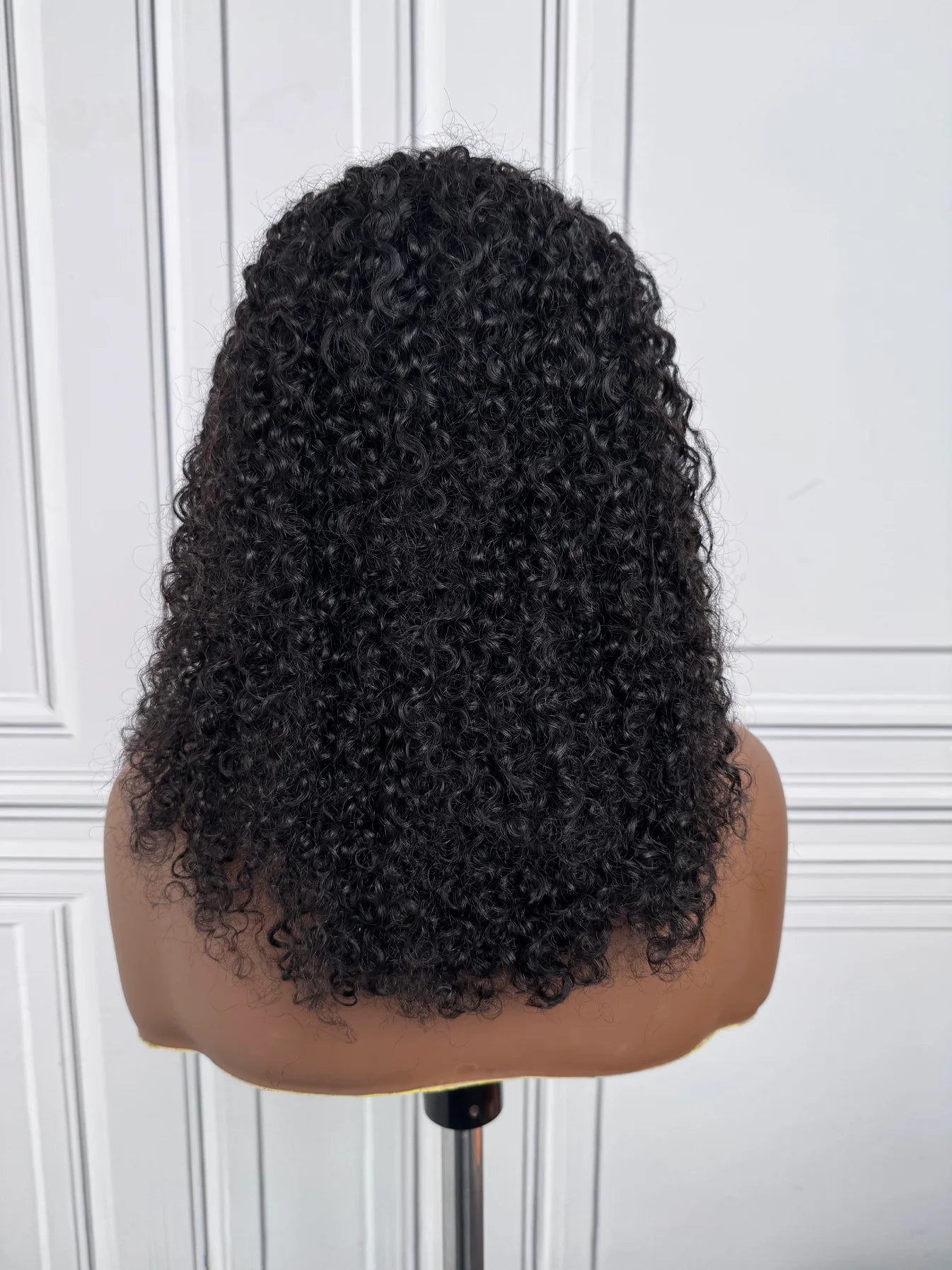 16inch-22inch #1B Natural Black Messy Curly Half Wig 180% Density