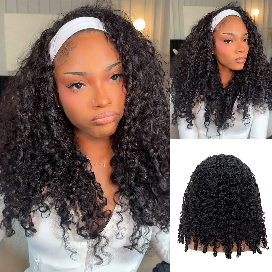 18inch 22inch #1B Natural Black Burmese Curly Half Wig 180% Density