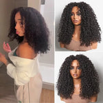 Load image into Gallery viewer, 16inch-22inch #1B Natural Black Messy Curly Half Wig 180% Density
