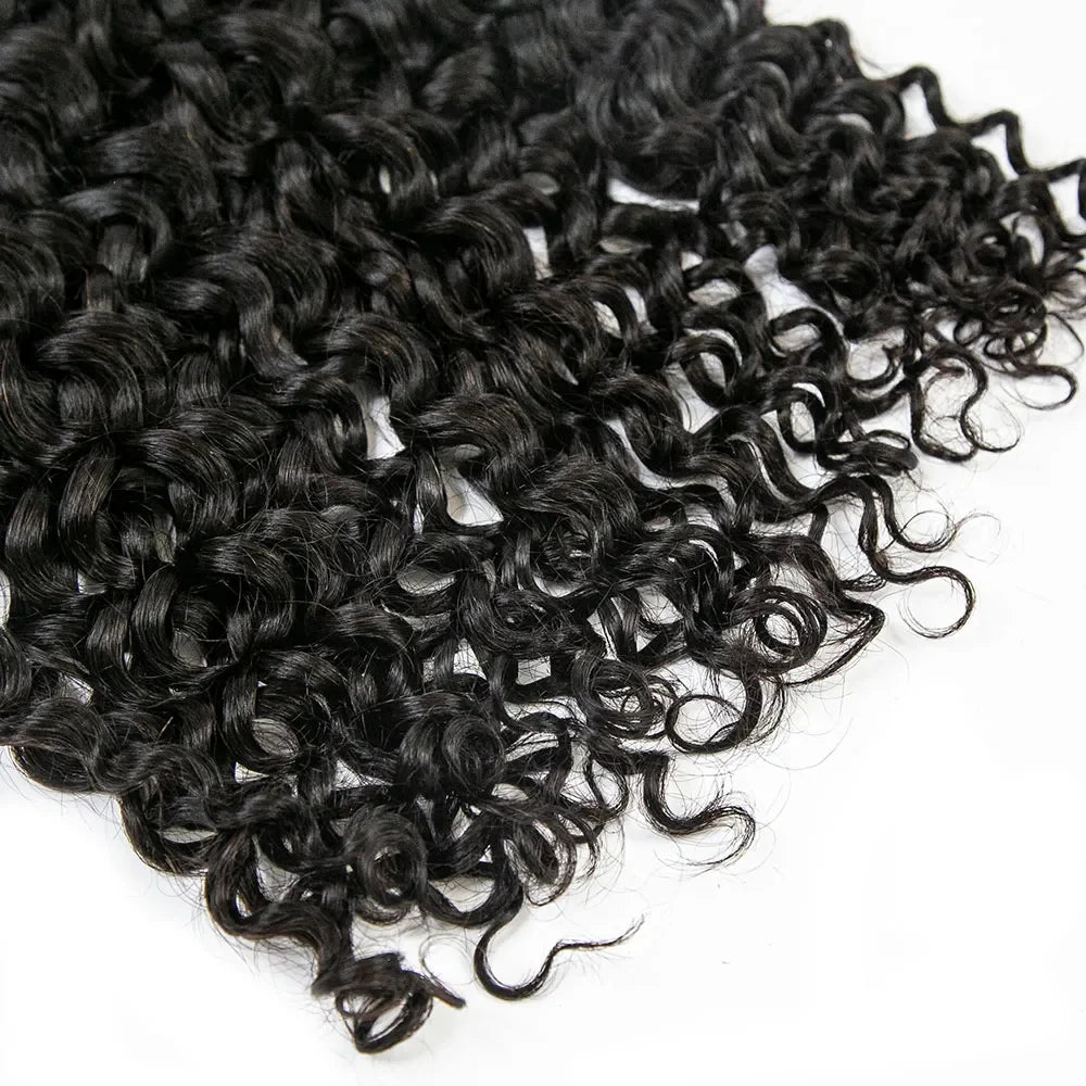 Water Wave Bulk Hair For Braiding #1B Natural Black/Boho Braids