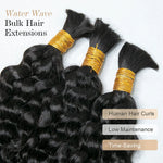 Load image into Gallery viewer, Water Wave Bulk Hair For Braiding #1B Natural Black/Boho Braids
