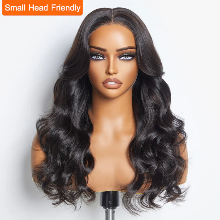 18”-24″ Body-Wave Glueless Lace Closure Wig – 5×5, Natural Black, 100% Human Hair