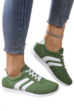 Load image into Gallery viewer, Green Patchwork Breathable Lace Up Sneakers
