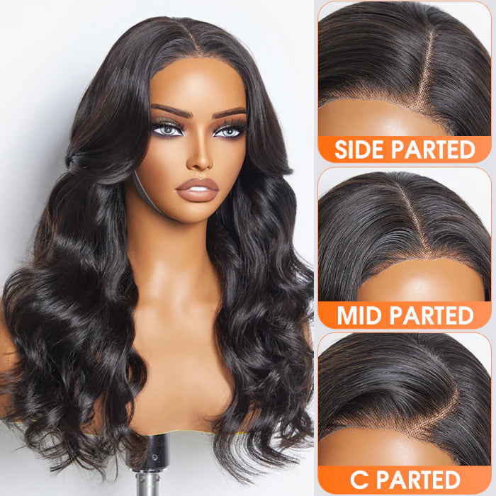 18”-24″ Body-Wave Glueless Lace Closure Wig – 5×5, Natural Black, 100% Human Hair