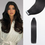 Load image into Gallery viewer, Premium Quality Straight Tape In Remy Hair Extensions #1 Jet Black
