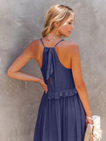 Load image into Gallery viewer, Ruffled Sleeveless Tiered Maxi Dress with Pockets – Effortless &amp; Chic
