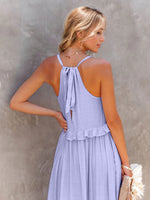 Load image into Gallery viewer, Ruffled Sleeveless Tiered Maxi Dress with Pockets – Effortless &amp; Chic

