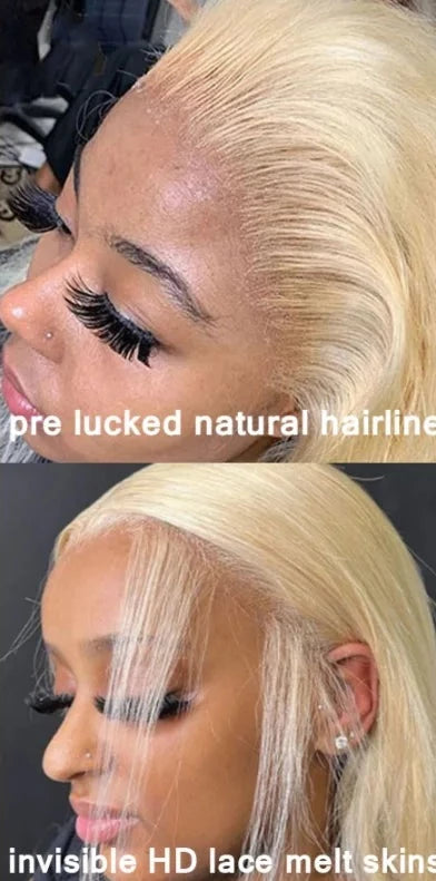 613 HD Lace Frontal Wig. Full Lace Front Straight Human Hair Wig. Pre Plucked. Natural Scalp.