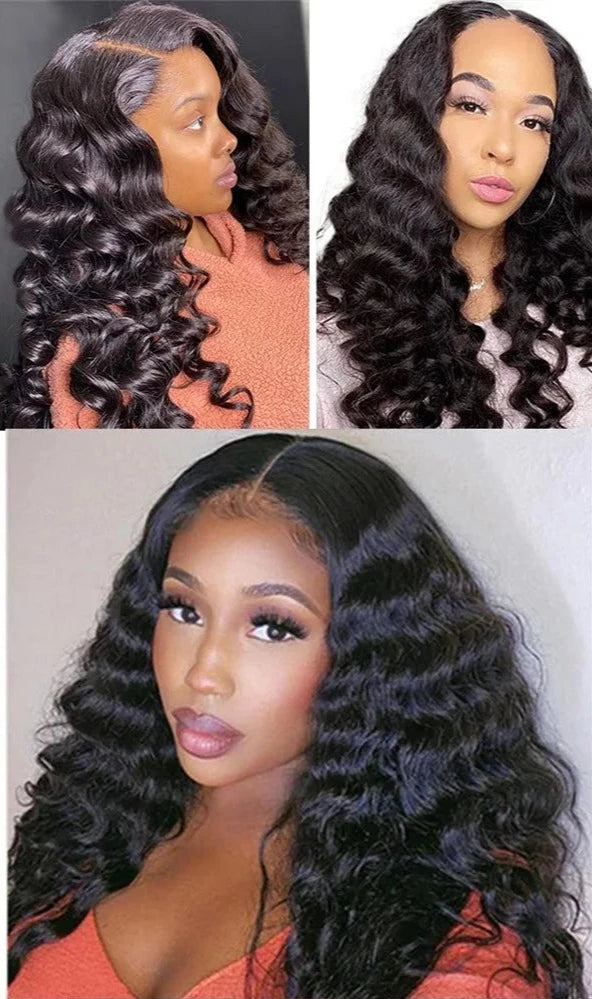 Loose Deep Wave HD Lace Frontal Brazilian Pre-Plucked Wig 180 Density