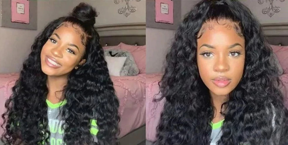 Loose Deep Wave HD Lace Frontal Brazilian Pre-Plucked Wig 180 Density