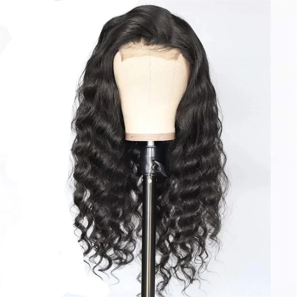 Loose Deep Wave HD Lace Frontal Brazilian Pre-Plucked Wig 180 Density