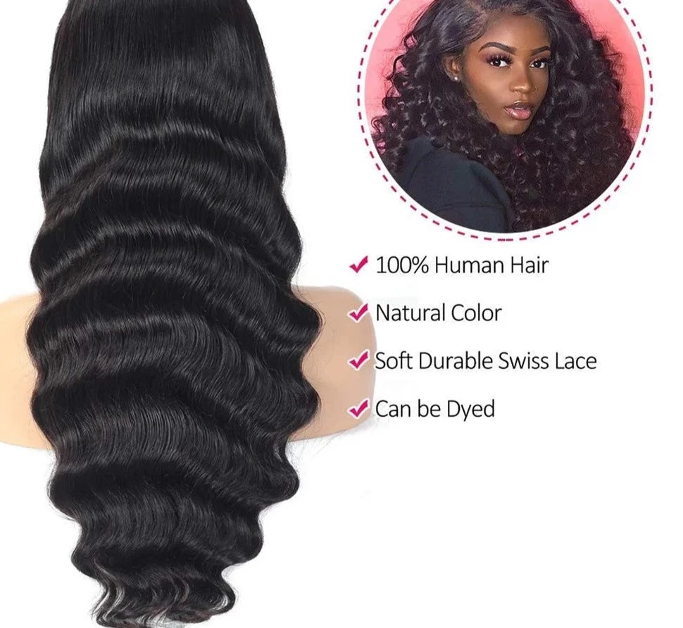 Loose Deep Wave HD Lace Frontal Brazilian Pre-Plucked Wig 180 Density