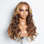 Load image into Gallery viewer, 24″ P4/27 Body-Wave 5×5 Glueless Lace Closure Wig – 100% Human Hair
