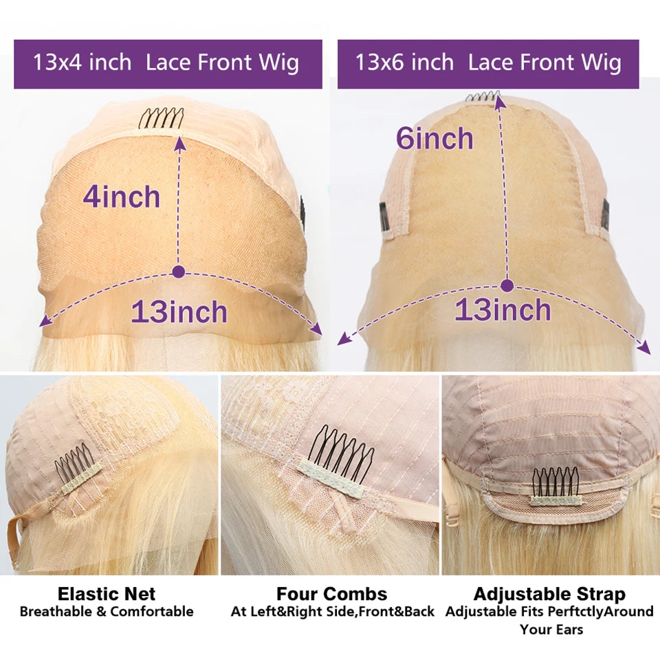 Blonde 613 HD Lace Frontal Wig. Indian Natural Hairline Wig.