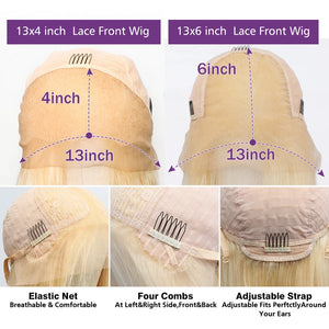 Blonde 613 HD Lace Frontal Wig. Indian Natural Hairline Wig.