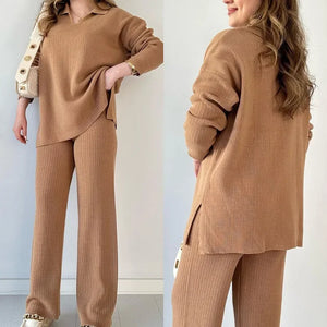 2-Piece Knitted Sweater & Pant Set – Cozy Luxe, Effortlessly Styled