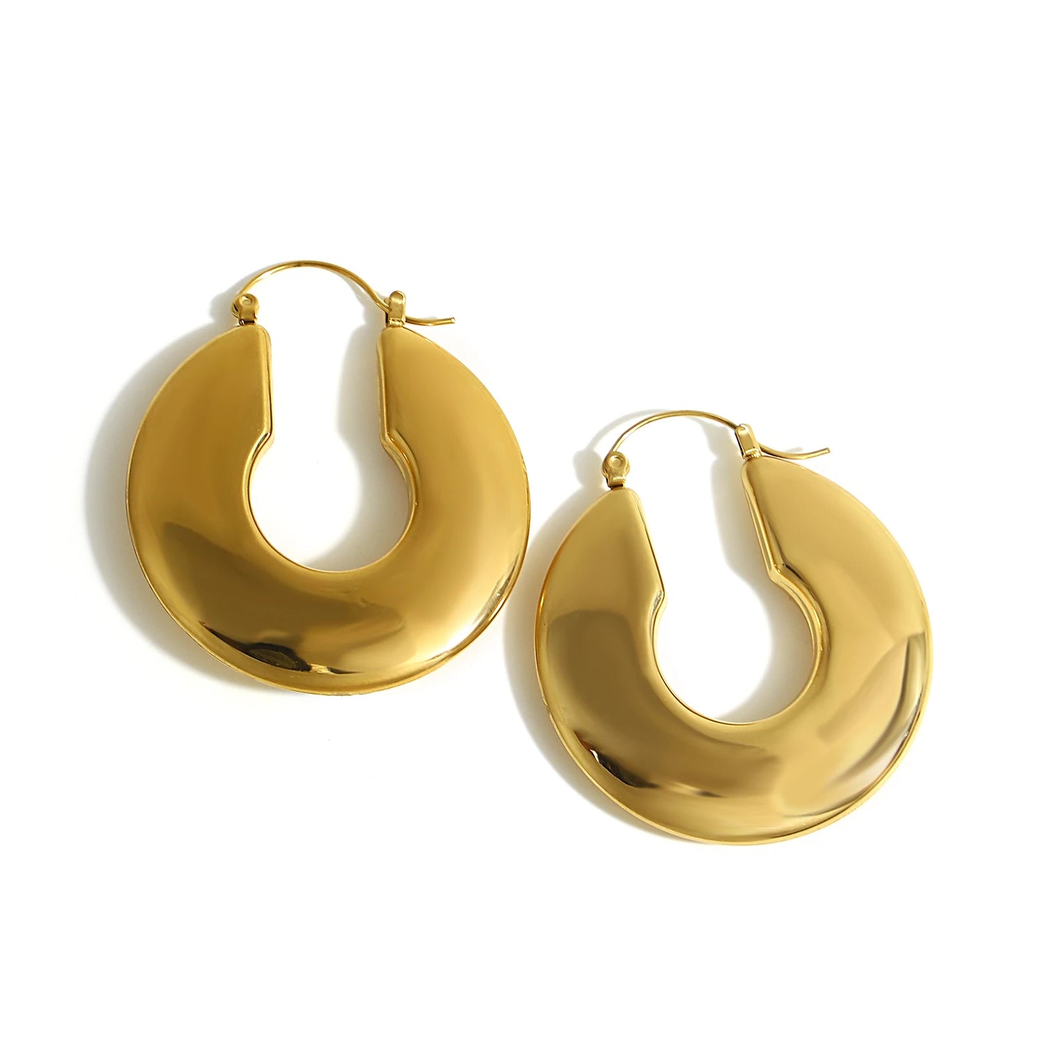 Sculpted Shine Chunky Hoops – Gold-Plated Classic