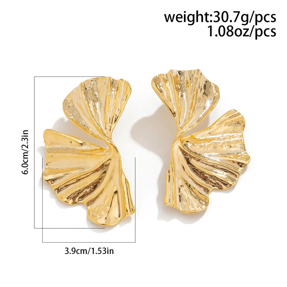Maple Leaf Geometric Statement Earrings – Bold, Lightweight & Uniquely Chic