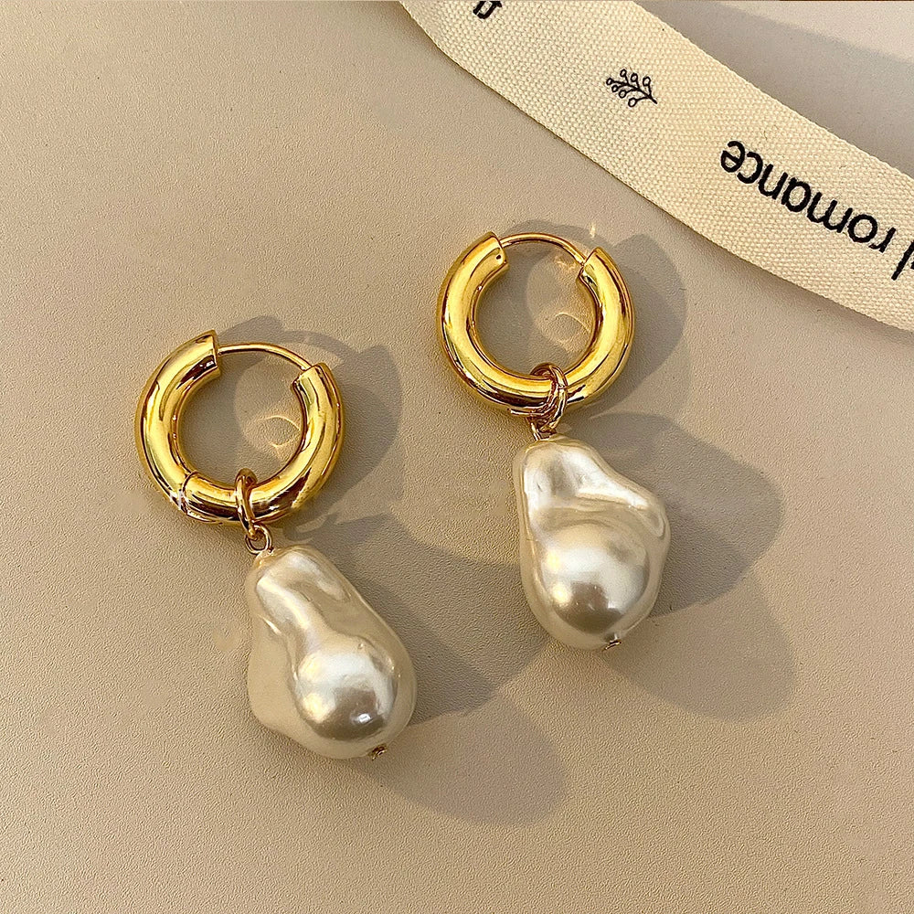 Gold & Pearl Drop Earrings – Timeless Elegance with a Modern Twist
