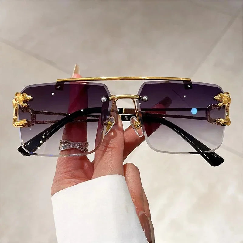The Luxe Frame – Rimless Square Sunglasses