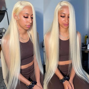613 HD Lace Frontal Wig. Full Lace Front Straight Human Hair Wig. Pre Plucked. Natural Scalp.