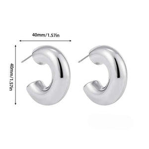 Chunky C-Shaped Earrings – Bold. Sculptural. Statement-Ready