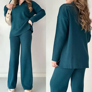 2-Piece Knitted Sweater & Pant Set – Cozy Luxe, Effortlessly Styled