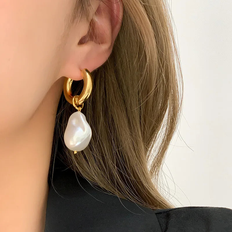 Gold & Pearl Drop Earrings – Timeless Elegance with a Modern Twist
