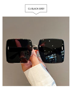 Square Frameless Retro Sunglasses – Bold, Lightweight Statement Shades