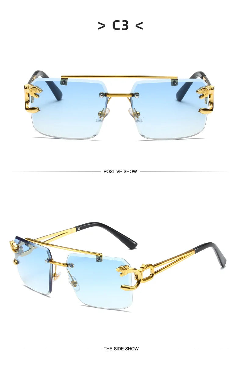 The Luxe Frame – Rimless Square Sunglasses