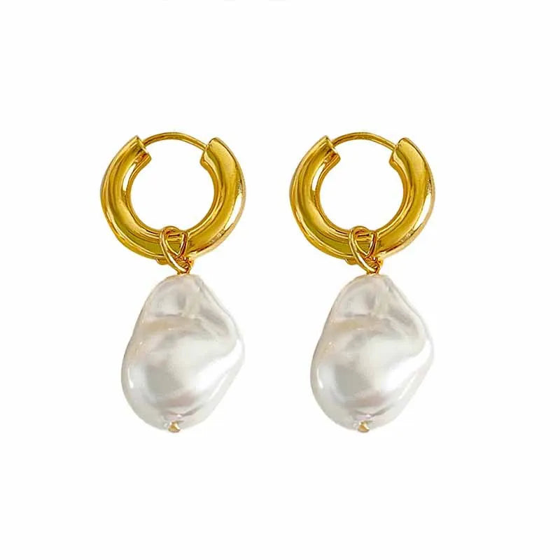 Gold & Pearl Drop Earrings – Timeless Elegance with a Modern Twist