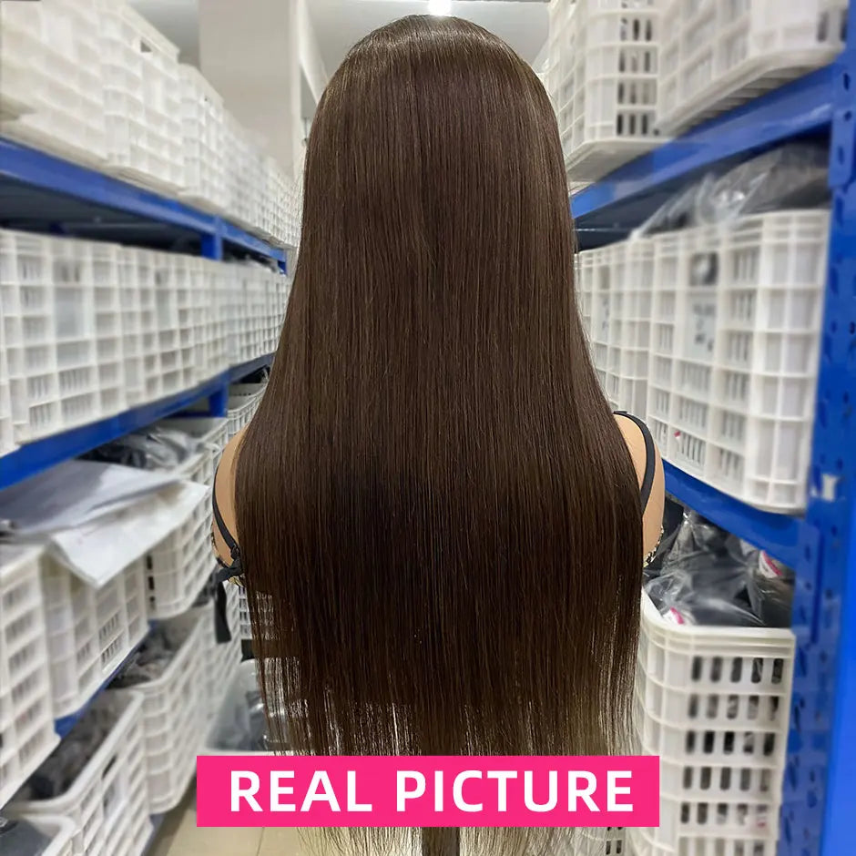 Chocolate Brown HD Lace Frontal Wig. Malaysia Straight Human Hair Wig. Colored Human Hair Wig 13x4 Lace Frontal Wig