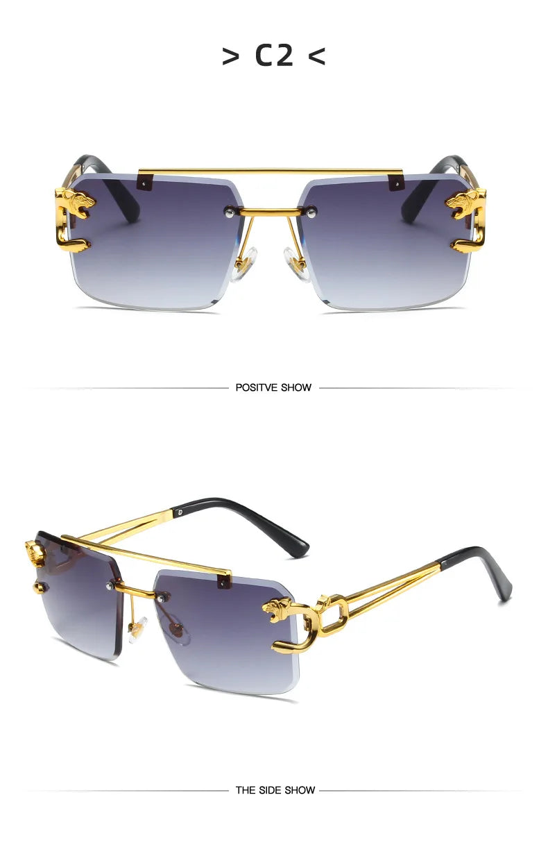 The Luxe Frame – Rimless Square Sunglasses