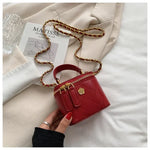 Load image into Gallery viewer, Small Shoulder Bucket Mini Bag Crossbody with Metal Chain – Trendy and Versatile Handbag
