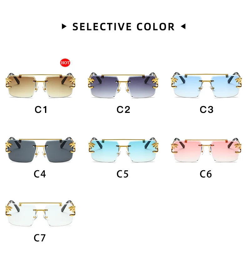 The Luxe Frame – Rimless Square Sunglasses