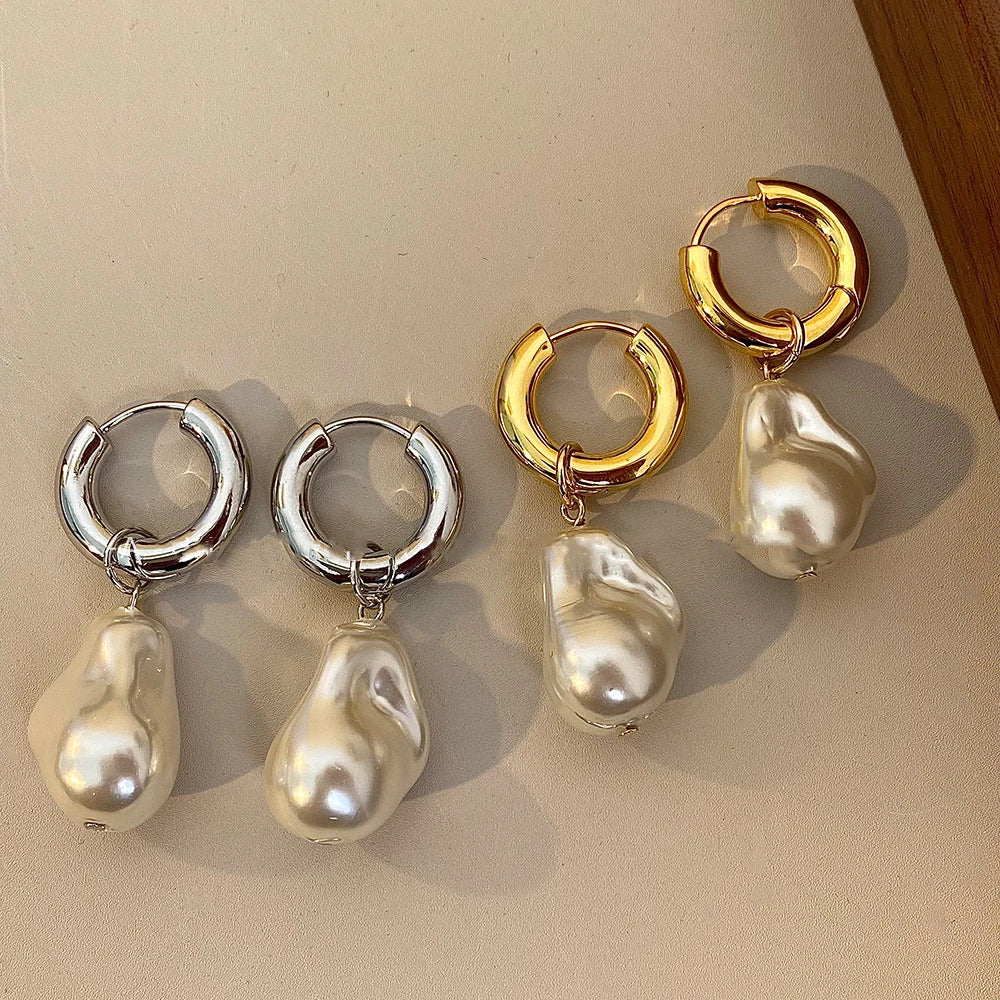 Gold & Pearl Drop Earrings – Timeless Elegance with a Modern Twist