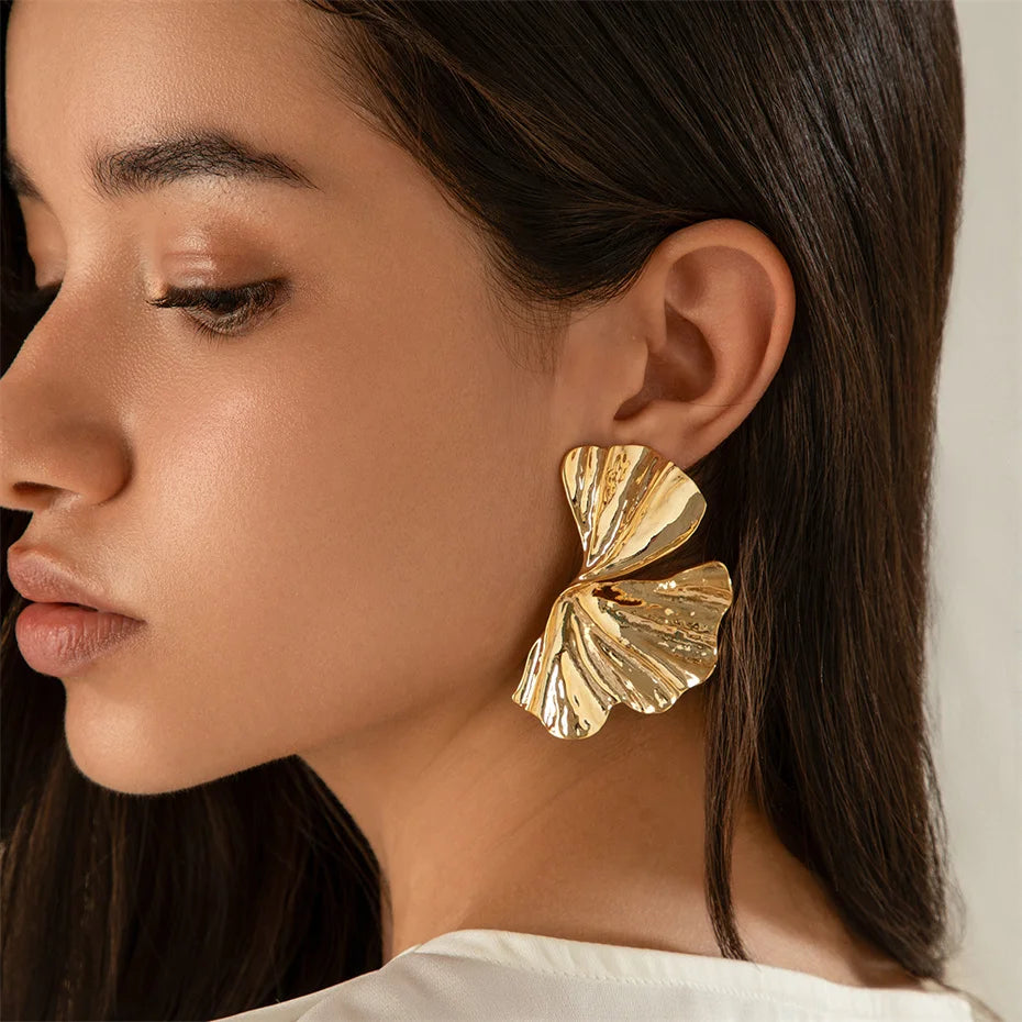 Maple Leaf Geometric Statement Earrings – Bold, Lightweight & Uniquely Chic