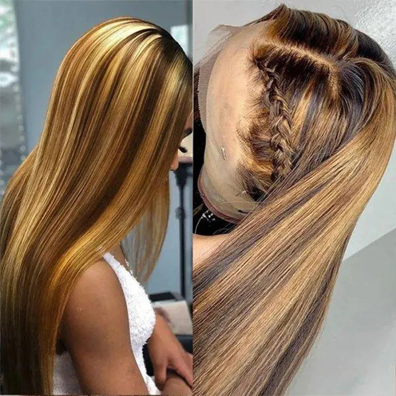 Honey Blonde Highlight Lace Front Wig