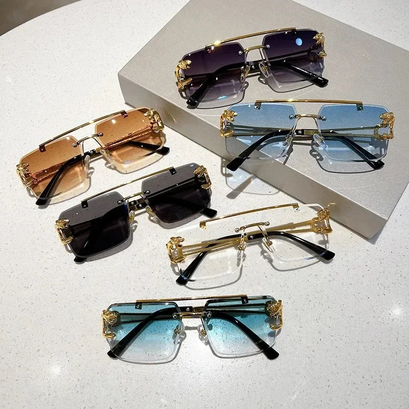The Luxe Frame – Rimless Square Sunglasses