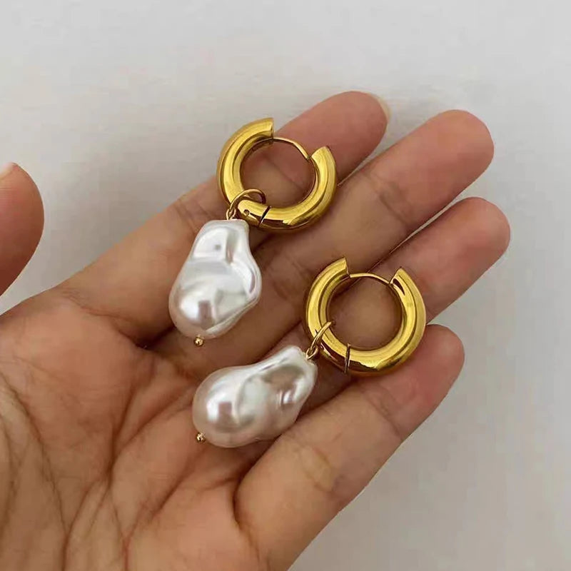 Gold & Pearl Drop Earrings – Timeless Elegance with a Modern Twist