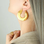 Load image into Gallery viewer, Sculpted Shine Chunky Hoops – Gold-Plated Classic
