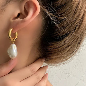 Gold & Pearl Drop Earrings – Timeless Elegance with a Modern Twist
