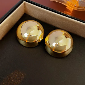 Oversized Geometric Ball Stud Earrings – Bold & Polished Elegance
