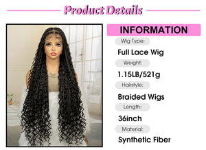 36 Inches Boho Braided Wigs with Baby Hair/Knotless Box Braid Wig